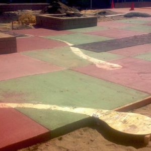 coloured concrete pathway in collie
