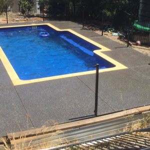 exposed aggregate pool surround in capel